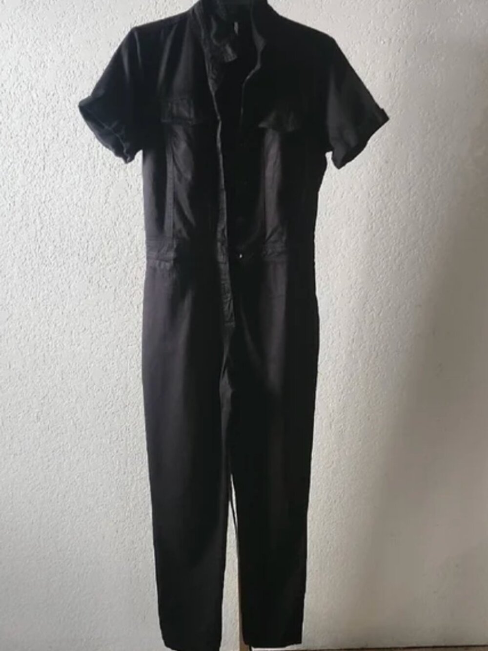 YFB Young Fabulous & Broke Denim Aviator Jumpsuit Short Sleeve Blue Womens S